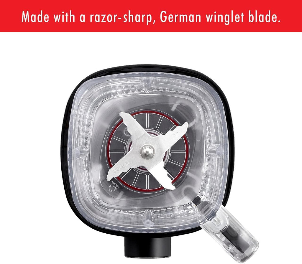 ZWILLING Enfinigy Power Blender, Piranha Teeth Winglet Blade for Ultimate Blending, 6 programs for Ice cream, Smoothies and more, 64oz pitcher, 12 speed, Black