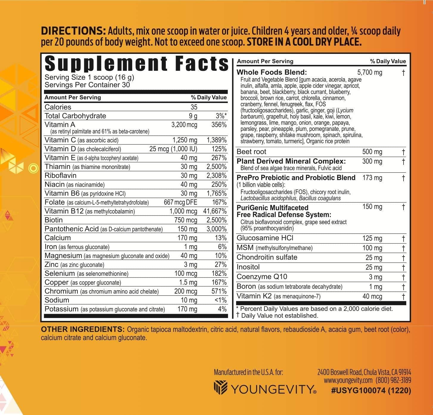 Youngevity Beyond Tangy Tangerine 2.5 Citrus Peach Fusion Multi-Vitamin (New) (6)