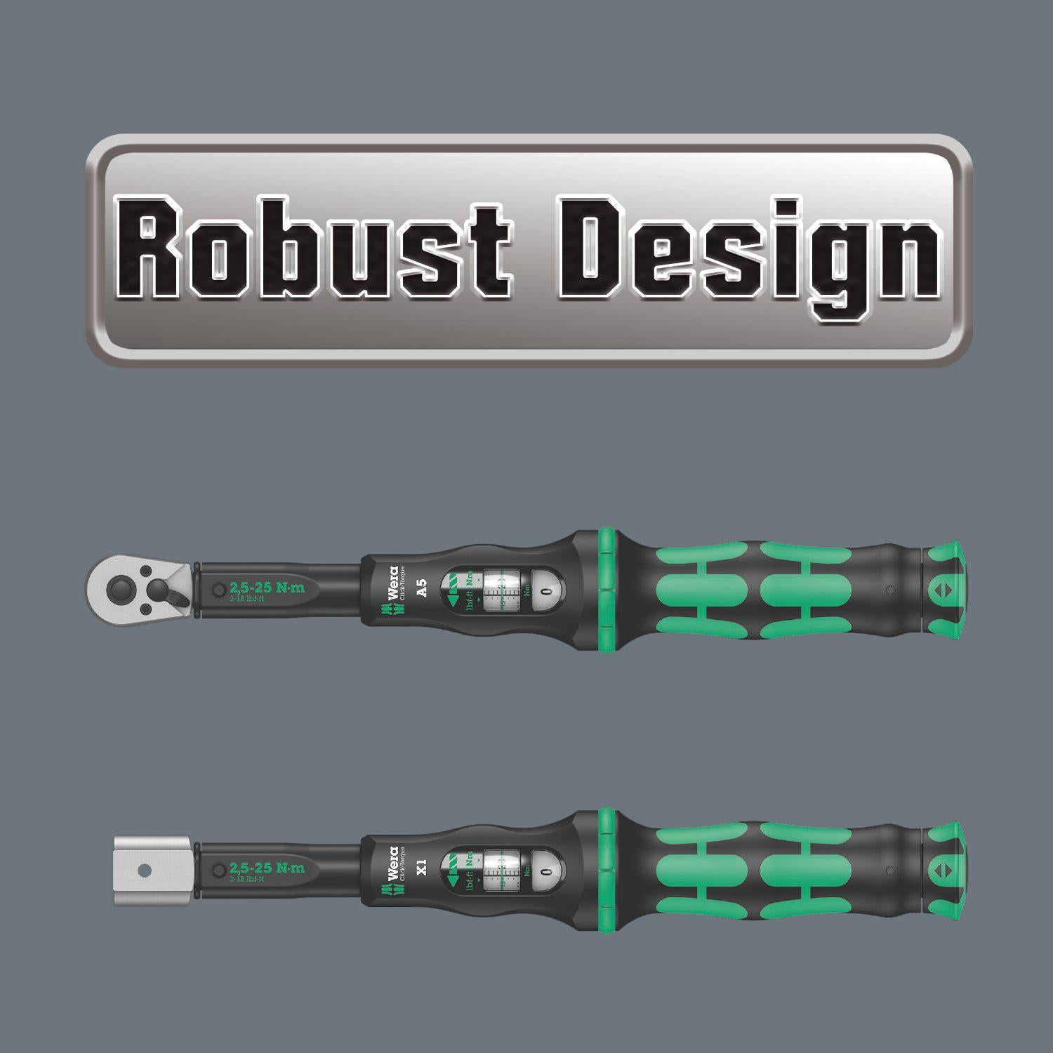 WClick-Torque X 4 torque wrench for insert tools, 14x18 x 40-200 Nm, black/green