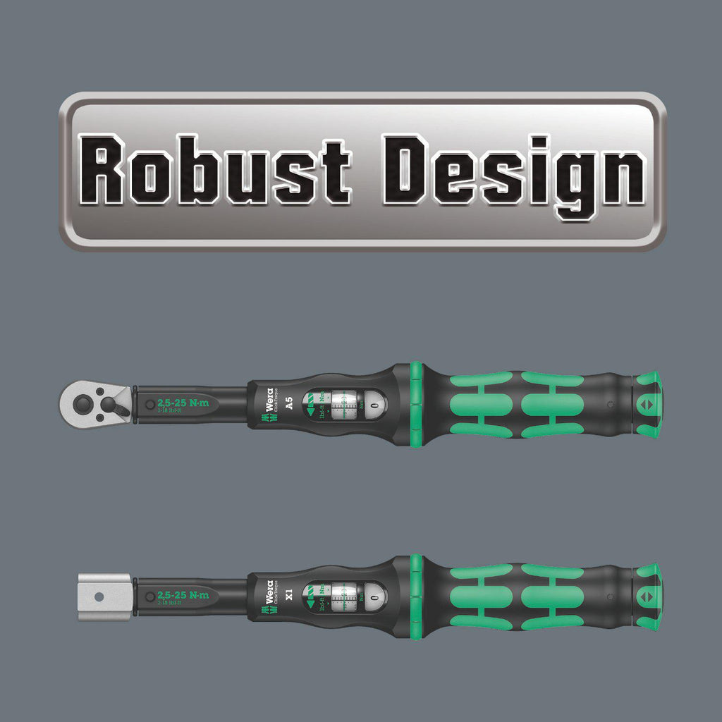 W- 5075622001 Click-Torque C 3 torque wrench with reversible ratchet, 1/2" x 40-200 Nm, black/green
