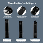 Classic Black Manicure Set Hand Feet Facial  Steel Accessories, 5 Choices