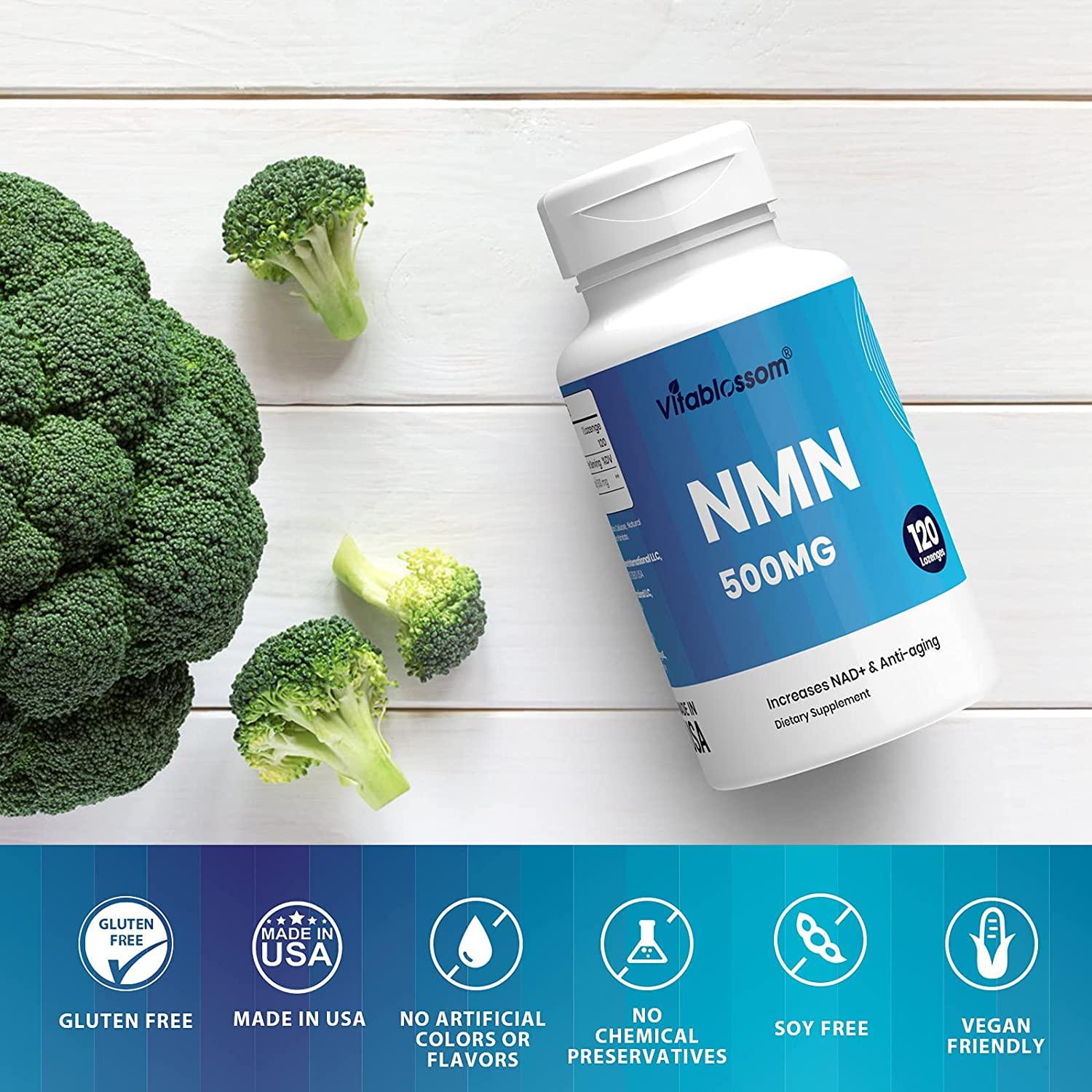 Vitablossom Sublingual NMN 500mg x 1200 Tablets-Fast-Acting NMN Supplement Lozenges (Nicotinamide Mononucleotide) -Increase NAD+ & Anti-Aging, Energy Supplement, Cellular Repair & Healthy Supplement