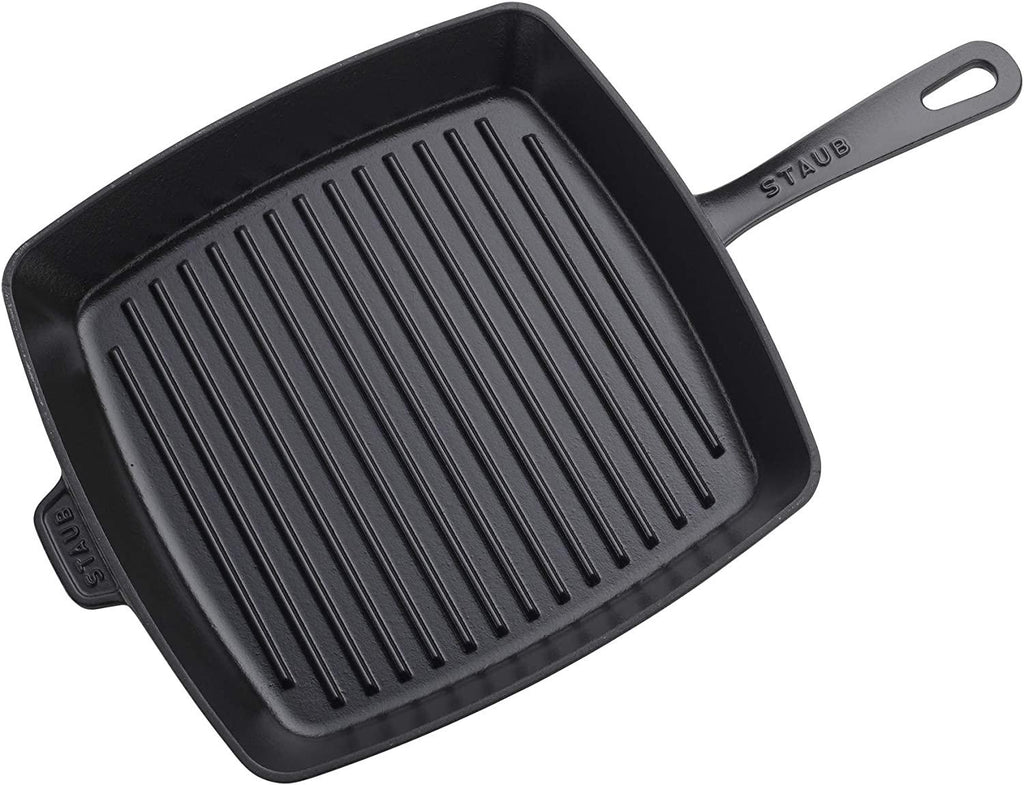 Staub Cast Iron 12-inch Square Grill Pan - Matte Black, Made in France