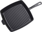 Staub Cast Iron 12-inch Square Grill Pan - Matte Black, Made in France