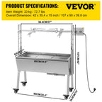 25W 132 Lbs  Lamb BBQ Roaster Rotisserie Spit Pig Goat Trotter Electric