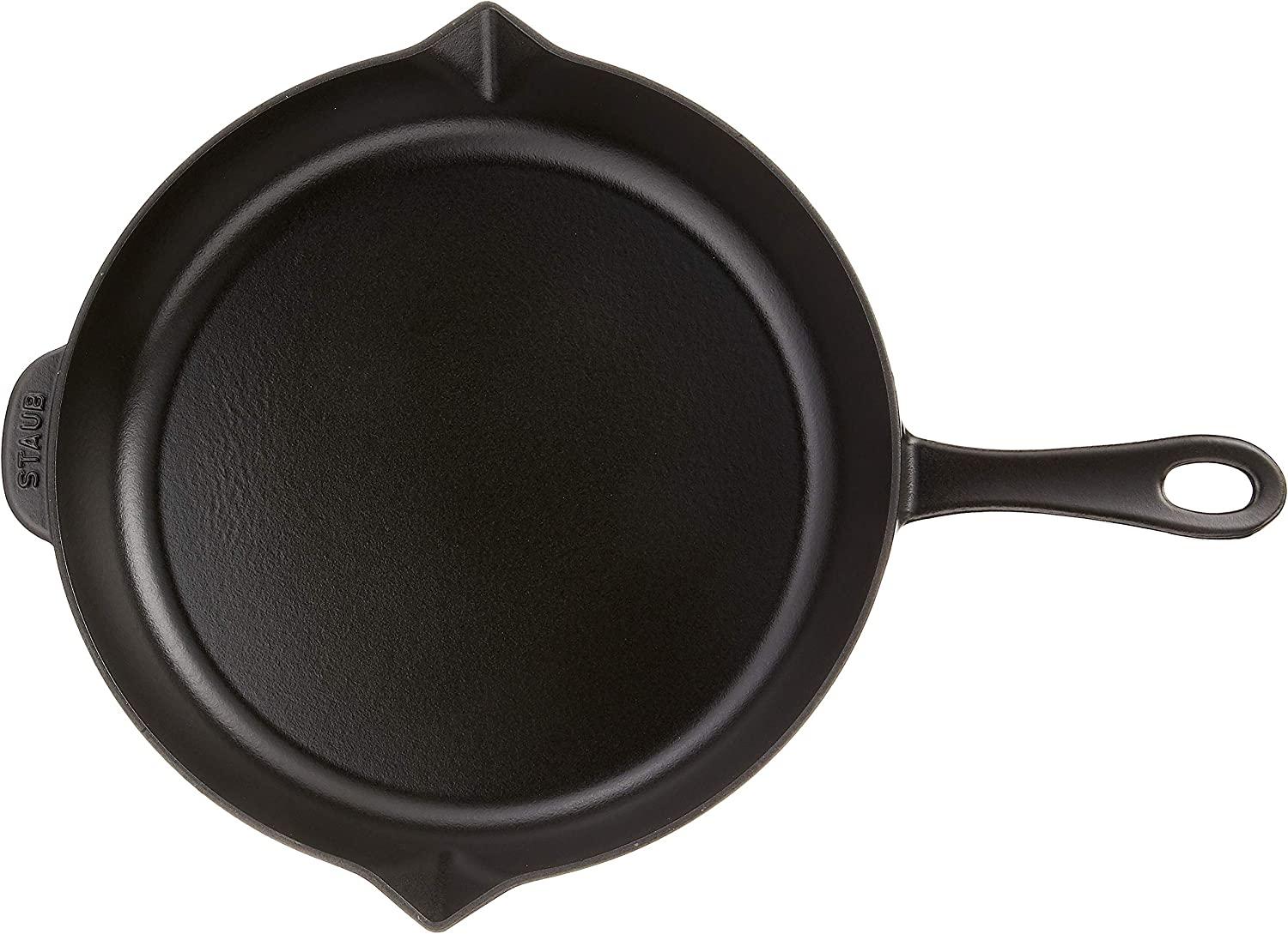 Staub Cast Iron 12-inch Fry Pan - Matte Black, Made in France