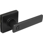WestMatte Black Bed/Bath Door Lever with Square Rose