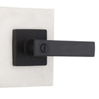 WestMatte Black Bed/Bath Door Lever with Square Rose
