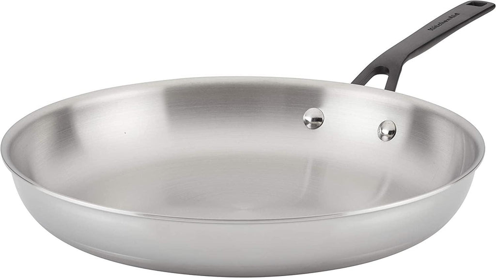 KitchenAid 5-Ply Clad Polished Stainless Steel Fry Pan/Skillet, 12.25 Inch