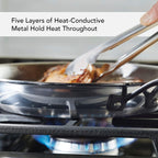 KitchenAid 5-Ply Clad Polished Stainless Steel Frying Pan Set/Skillets, 8.25 Inch and 10 Inch