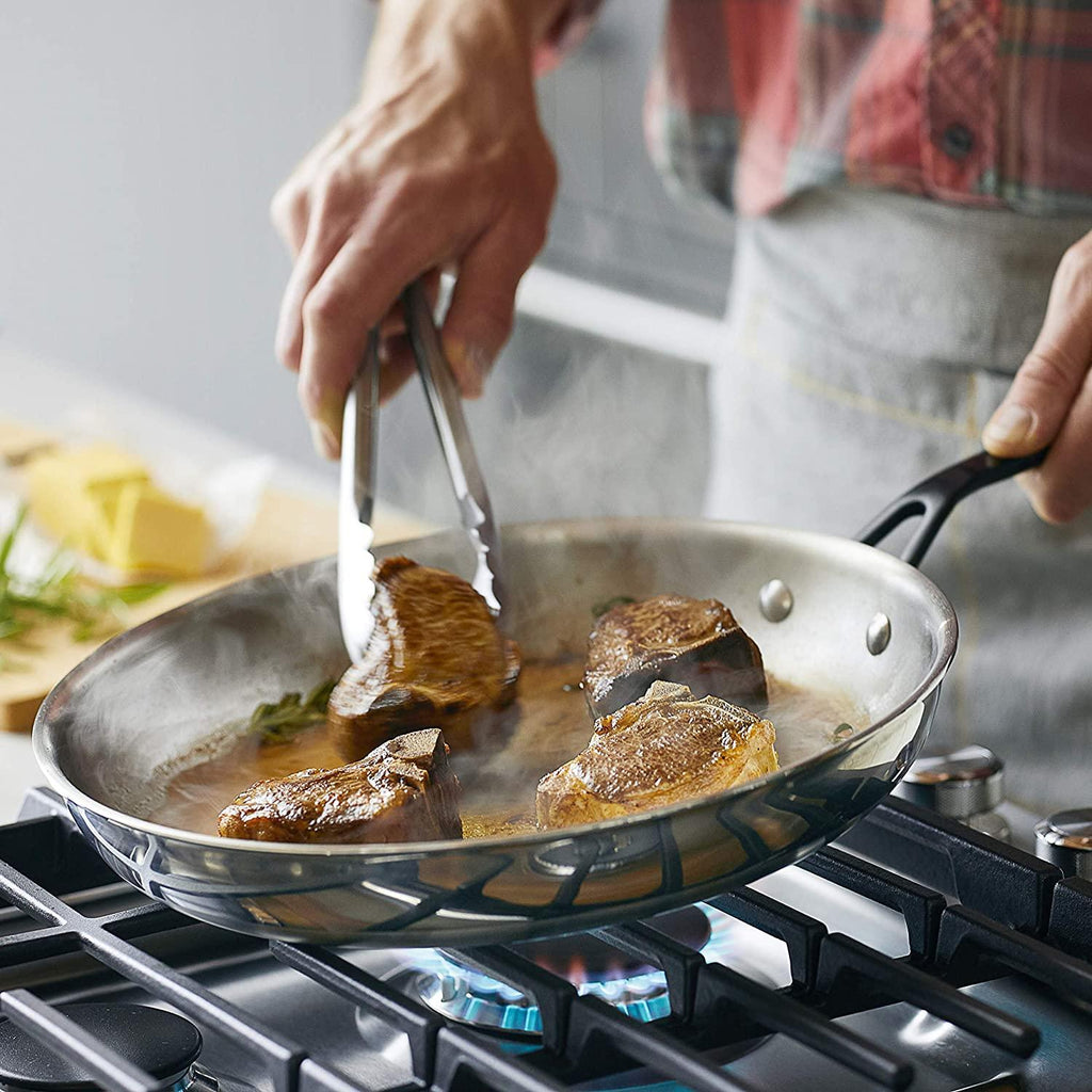 KitchenAid 5-Ply Clad Polished Stainless Steel Fry Pan/Skillet, 12.25 Inch