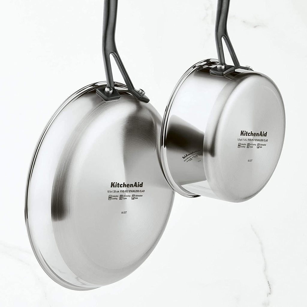 KitchenAid 5-Ply Clad Polished Stainless Steel Fry Pan/Skillet, 12.25 Inch