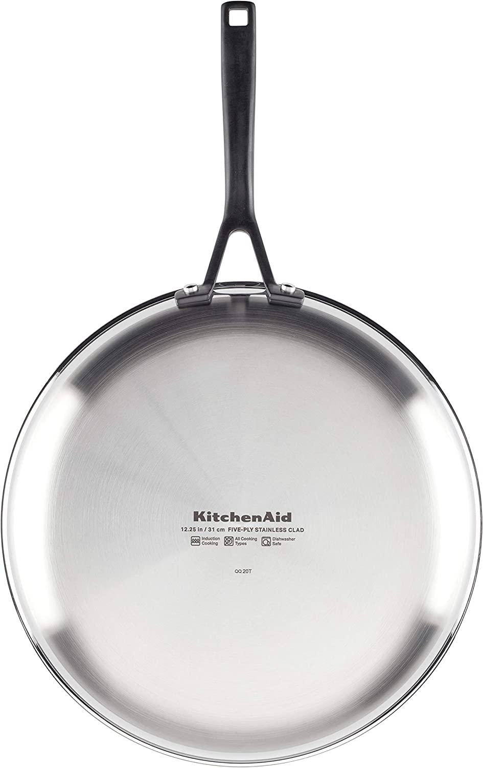 KitchenAid 5-Ply Clad Polished Stainless Steel Fry Pan/Skillet, 12.25 Inch