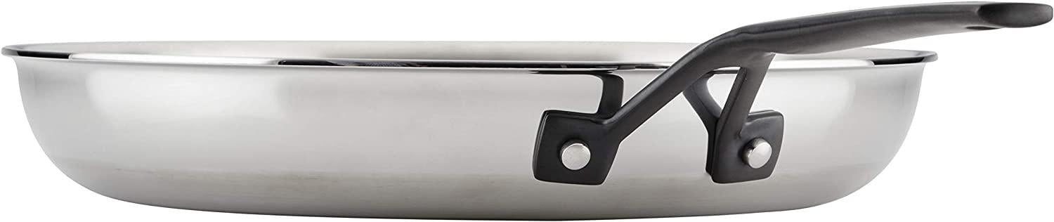 KitchenAid 5-Ply Clad Polished Stainless Steel Fry Pan/Skillet, 12.25 Inch