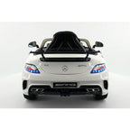 2023 LICENSED MERCEDES SLS AMG FINAL EDITION,12V ELECTRIC KIDS RIDE-ON CAR,GIRLS&amp;BOYS,3-6 YEARS,MP3+MP4 COLOR LCD ENTERTAINMENT SYSTEM,RUBBER TIRES,LEATHER SEAT,LED BODY TRIM,PARENTAL REMOTE|WHITE