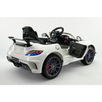 2023 LICENSED MERCEDES SLS AMG FINAL EDITION,12V ELECTRIC KIDS RIDE-ON CAR,GIRLS&amp;BOYS,3-6 YEARS,MP3+MP4 COLOR LCD ENTERTAINMENT SYSTEM,RUBBER TIRES,LEATHER SEAT,LED BODY TRIM,PARENTAL REMOTE|WHITE