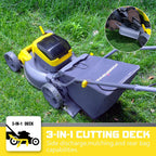 PowerSmart Cordless Lawn Mower, 40V 4.0Ah Push Lawn Mower 17 Inch, Electric Lawn Mower with Grass Bag, 3-in-1 Mower, 5 Adjustable Heights(1.18-3.0'') Battery & Charger Included