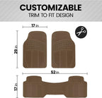 BDK ProLiner Floor Mats for Cars Trucks SUV, Beige 3-Piece Heavy Duty Car Mats with Universal Fit , All Weather Car Floor Liners