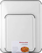 KitchenAid Classic Nonslip 2 Piece Plastic Cutting Board, Set of 2, White