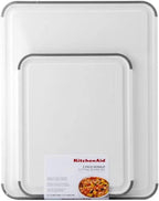 KitchenAid Classic Nonslip 2 Piece Plastic Cutting Board, Set of 2, White