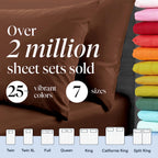 LuxClub Twin XL Sheets Set - Soft Twin Bed Sheets for Boys and Girls, 4 PC Deep Pockets 18" Eco Friendly Wrinkle Free Kids Fitted Sheets Machine Washable Hotel Bedding Silky Soft - Brown Twin XL