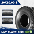 MaxAuto 2 Pcs 20x10-8 Lawn Mower Cart Turf Tires P332 4PR Load Range B