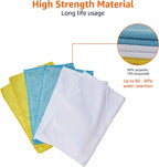 Amazon Basics Microfiber Cleaning Cloth, Non-Abrasive, Reusable and Washable, Pack of 144, Blue/White/Yellow, 16" x 12"