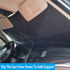 Coricha Windshield Sunshade Umbrella Brella Shade for Car Sun Shade Cover 31 * 57" As Seen on TV UV Block Front Window Heat Insulation Protection (Grey)