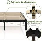 ZIORS 3500Lbs Heavy Duty,14 Inch Steel & Wooden Slat Support Reinforced Platform