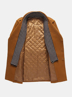 mens double breasted woolen lapel british style overcoats with scarf