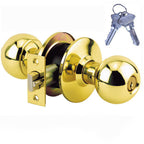 Brass Grade 3 Storeroom Door Knob with 12 SC1 Keys (6-Pack, Keyed Alike)