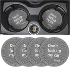8sanlione Car Cup Coaster, 4Pcs 2.75 Inch Auto Cup Holder Insert Coasters, Non-Slip Waterproof Embedded Drink Mat, Automotive Interior Accessories for Men and Women (D Gray/4PCS)