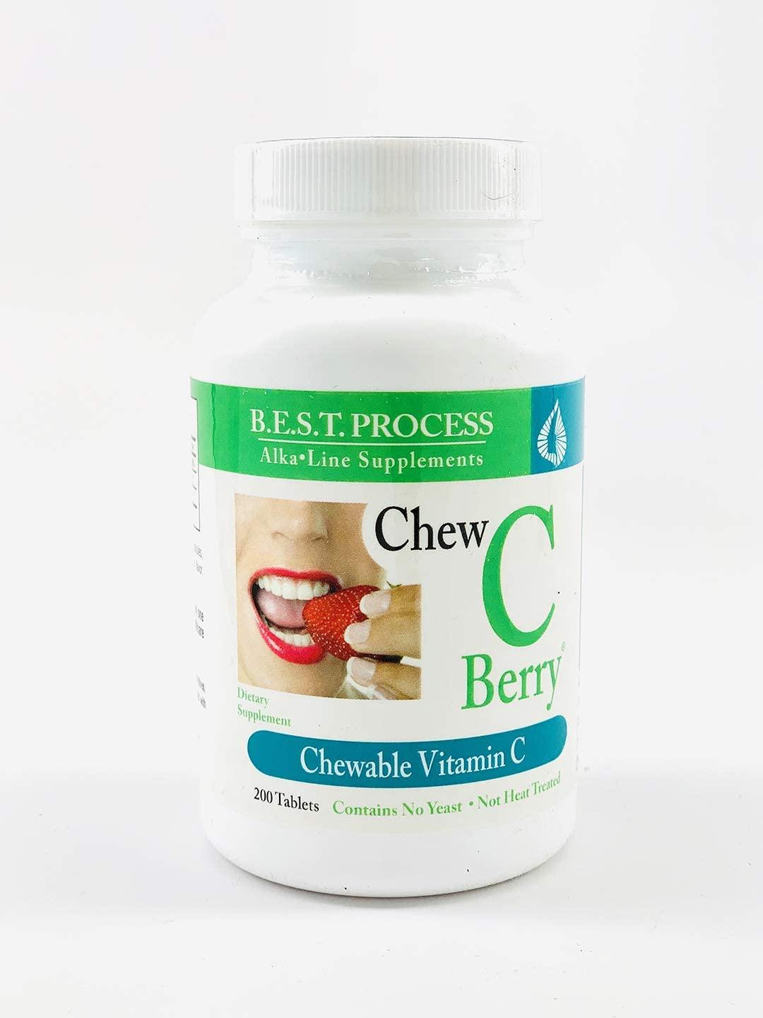 Chew C Berry (12 Pack) Morter HealthSystem Best Process Alkaline — Natural Great Tasting Chewable Vitamin C Tablets — Rose Hips, Rutin & Ascorbic Acid with Antioxidants & Bioflavonoids