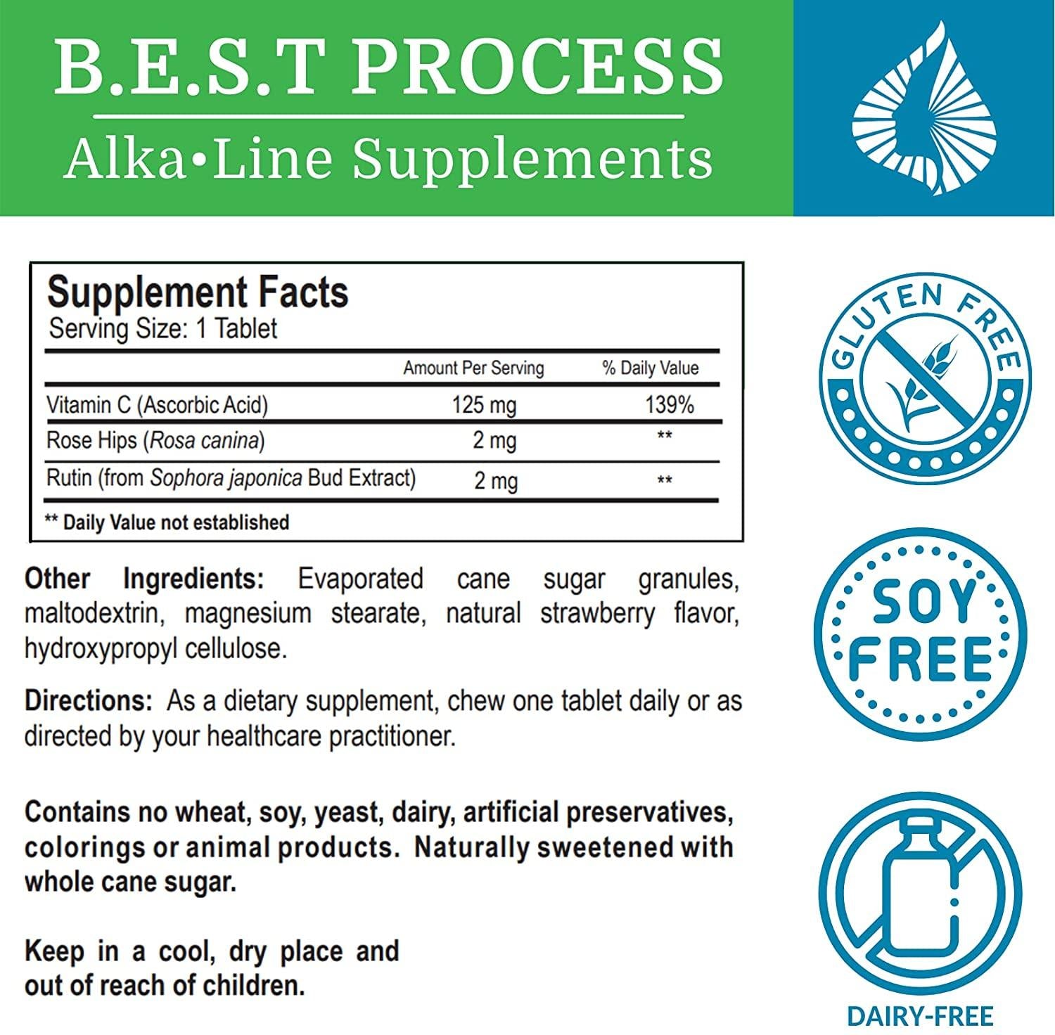 Chew C Berry (12 Pack) Morter HealthSystem Best Process Alkaline — Natural Great Tasting Chewable Vitamin C Tablets — Rose Hips, Rutin & Ascorbic Acid with Antioxidants & Bioflavonoids