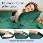 LuxClub 6 PC Full Size Sheet Set Bamboo Sheets Deep Pockets 18" Eco Friendly Wrinkle Free Cooling Sheets Machine Washable Hotel Bedding Silky Soft - Emerald Full