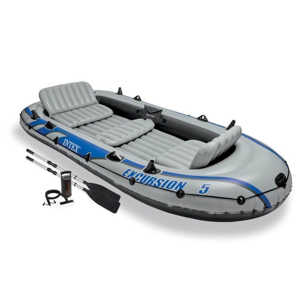 5 Person Inflatable Fishing Boat, Trolling Motor, &amp; Boat Motor Mount Kit