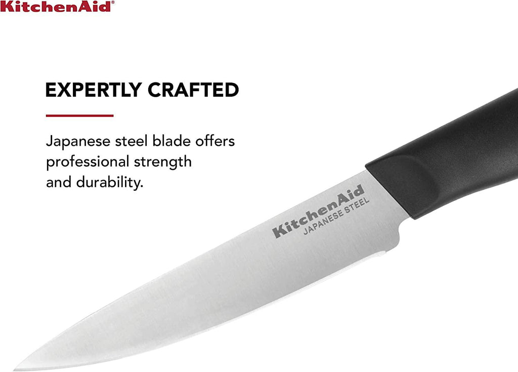 KitchenAid Classic Fine-Edge Utility Knife, 4.5-Inch, Black