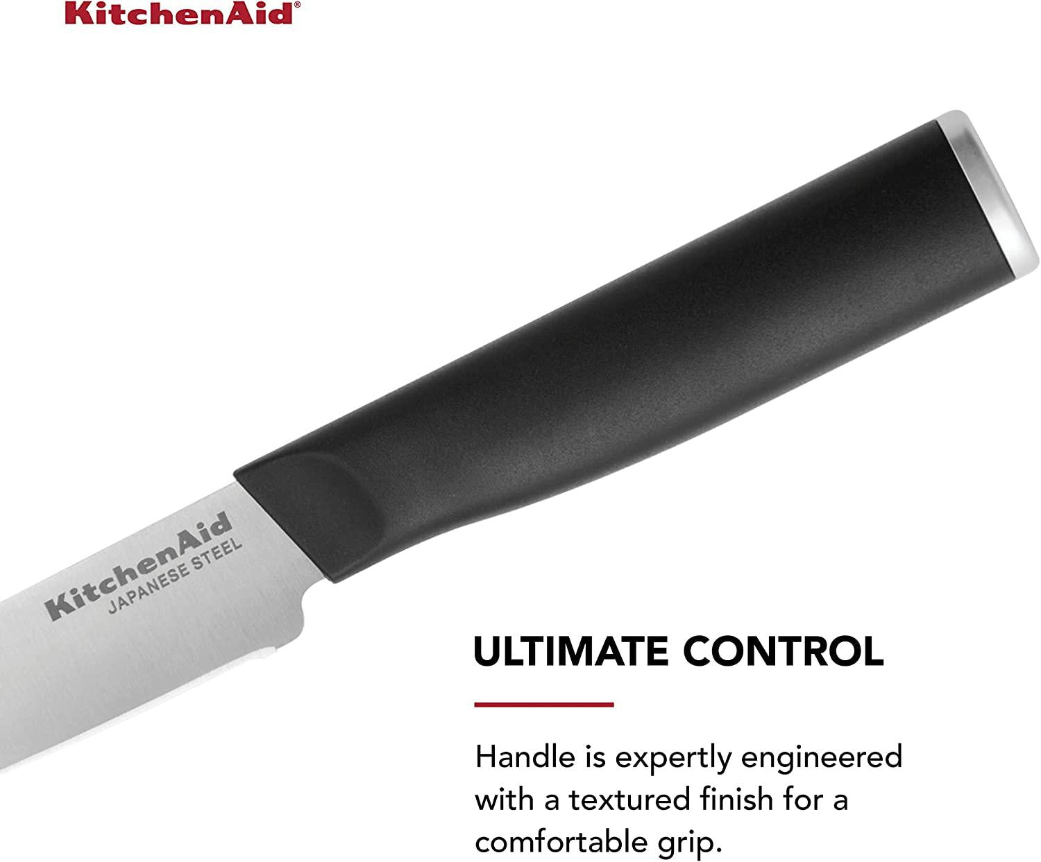 KitchenAid Classic Fine-Edge Utility Knife, 4.5-Inch, Black