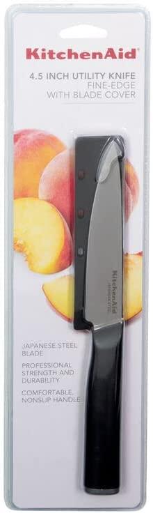 KitchenAid Classic Fine-Edge Utility Knife, 4.5-Inch, Black