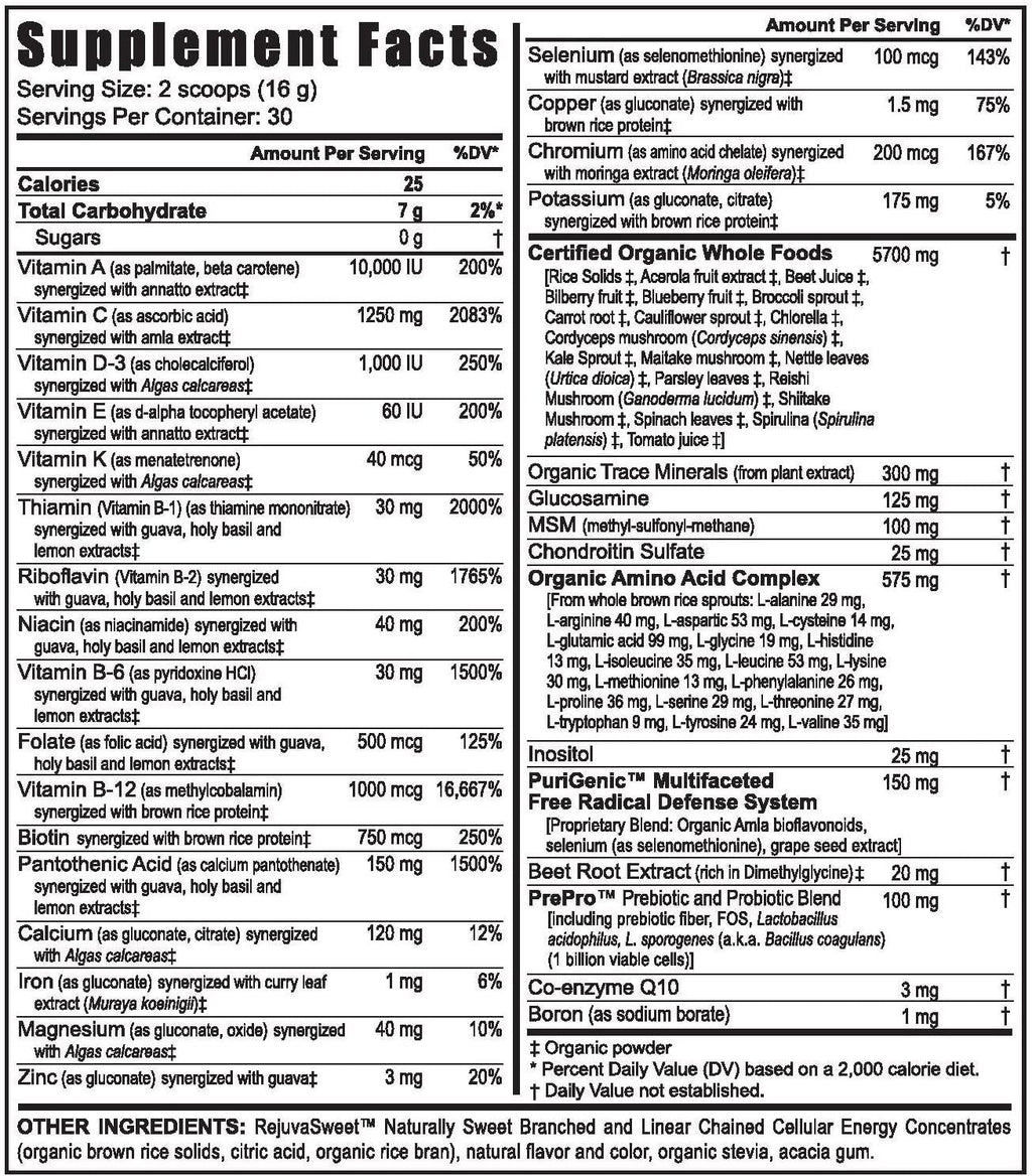 Organic Multi Vitamin Plant Mineral Beyond Tangy Tangerine 2.0 Citrus Peach Fusion - 1lb - 6 Pack
