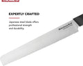 KitchenAid Classic Serrated Bread Knife with Custom-Fit Blade Cover, 8-inch, Sharp Kitchen Knife, High-Carbon Japanese Stainless Steel Blade, Black