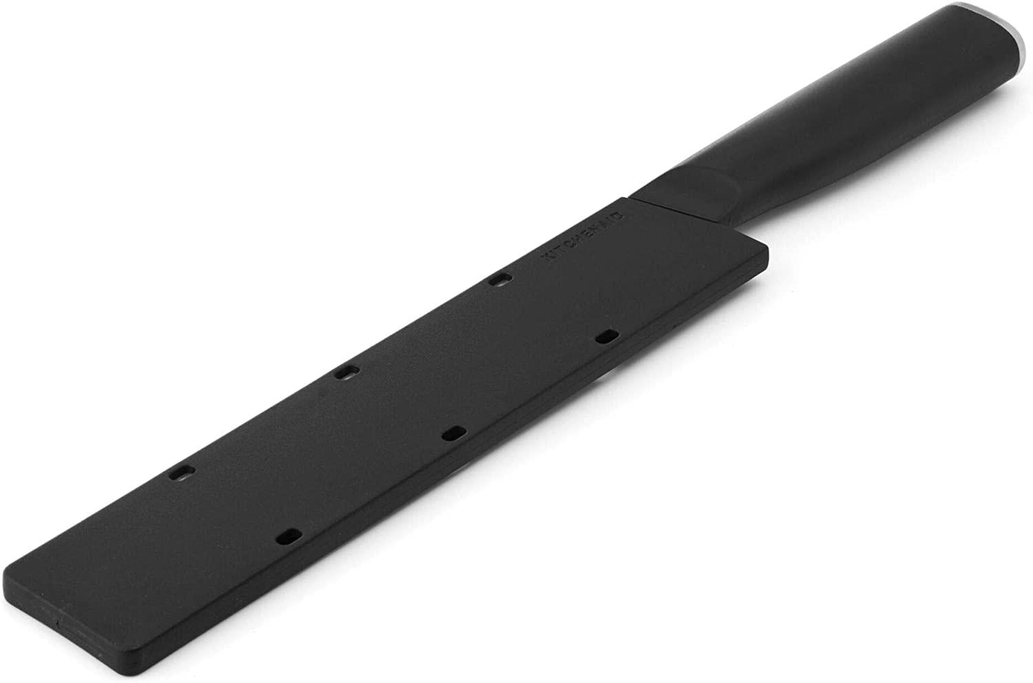 KitchenAid Classic Serrated Bread Knife with Custom-Fit Blade Cover, 8-inch, Sharp Kitchen Knife, High-Carbon Japanese Stainless Steel Blade, Black