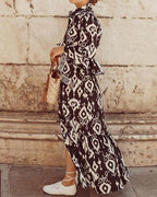 printed bohemian swing dress