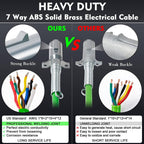 Dazakoot 15 Ft Heavy Duty 3 in 1 Semi Truck Air Line Kit, 7 Way ABS Electrical Cable and Rubber Air Lines for Tractor Trailer with Aluminum Emergency Glad Hands, Semi Truck Air Hose Kit