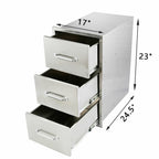 Outdoor Kitchen Drawers 17x23x24.5 Inch BBQ Island  Steel Triple/3,New