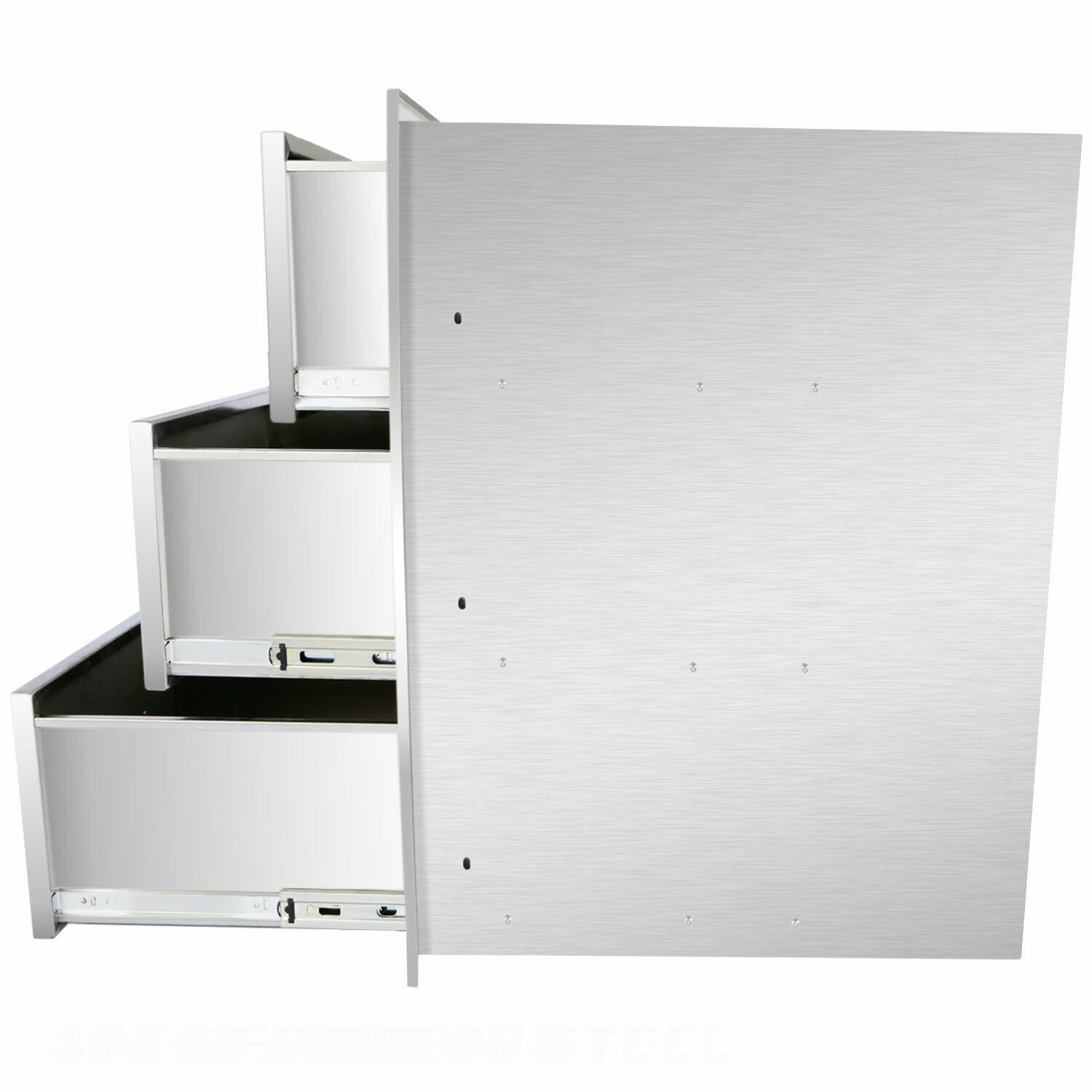 Outdoor Kitchen Drawers 17x23x24.5 Inch BBQ Island  Steel Triple/3,New