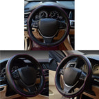Gomass Car Steering Wheel Cover, Anti-Slip, Safety, Soft, Breathable, Heavy Duty, Thick, Full Surround, Sports Style (Black with Purple line)