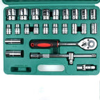 Wrench 37pcs Car Repair Torque Wrench Tool Combination Tool Set Mechanics Hand Tool Kits Ratchet Socket Spanner Household Universal Hand Tools
