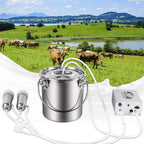 YLSAZL 3L Cow MilMachine, Electric Cow MilMachine,Rechargeable Battery Powered Speed Adjustable Pulsating Vacuum Pump with 2 Teat Cups(Battery Model)