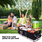 Simniam Large Car Trunk Organizer - with 5 Compartments Trunk Organizers and Storage SUV, Reinforced Handle, Securing Straps, Trunk Organizer Available for Car, SUV, Truck, Minivan
